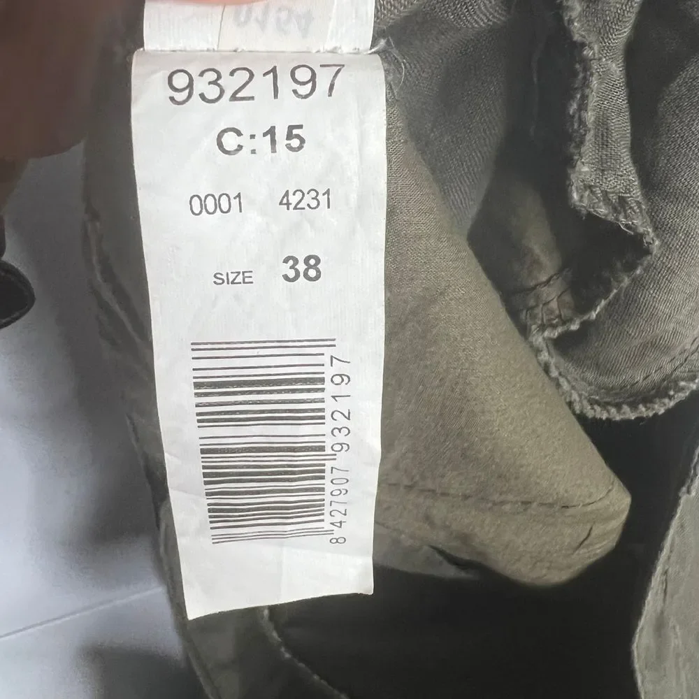Mango MNG Casual Sportswear Cotton Linen Collection Olive Green‎ Pant Size 6